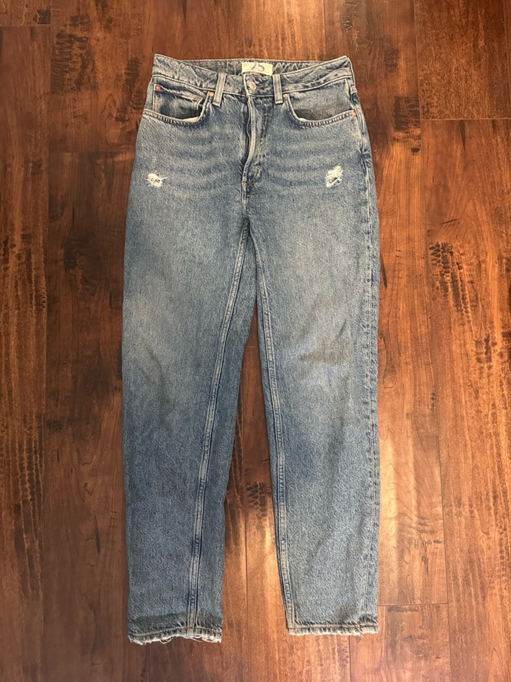 We the Free Mid-Rise Medium Wash Straight Leg Denim Jeans